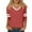 Deep Red_#70302, variant on Homozy Womens Tshirts 3/4 Sleeve V Neck Basic Tees Tops 2025 Summer Fall Casual Loose Striped Raglan Fashion Outfits Trendy Shirt Red S
