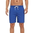thumbnail image 3 of Xuniizn Mens Swim Trunks Solid Drawstring Elastic Waist Beach Board Shorts with Pockets Summer Quick Dry Holiday Bathing Shorts, S-3XL, 3 of 7