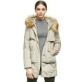 thumbnail image 3 of Orolay Womens Winter Long Sleeve Zip Puffer Jacket Pockets Down Coats Beige M, 3 of 5
