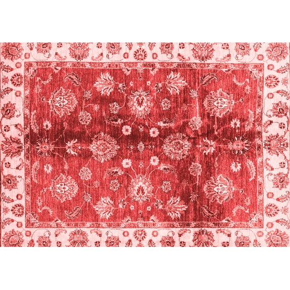 Ahgly Company Indoor Rectangle Oriental Red Traditional Area Rugs, 7' x 10'