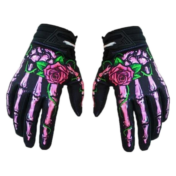 Guantes de motocicleta con diseño de pata de esqueleto, guantes de ciclismo, guantes de equitación, dedos completos Talla M