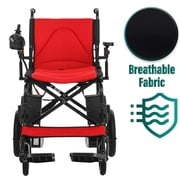 MALISA Portable Electric Wheelchairs for Adults, Foldable Motorized Power Wheelchairs, Red