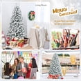 thumbnail image 6 of Topbuy 6'Hinged Artificial Christmas Tree Unlit w/ Metal Stand Premium Snow Flocked, 6 of 10