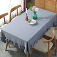 thumbnail image 4 of Solid Color Ruffled Tablecloth, 4 of 6
