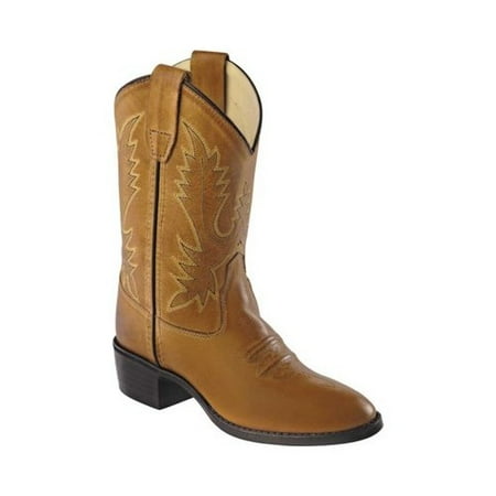 - old west boys' corona calfskin cowboy boot round toe tan 12 d(m) us