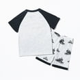 thumbnail image 5 of NOLDARES Baby Boy Summer Clothes 2pcs Dinosaur Truck Graphic Shirt Top Cotton Shorts Toddler Outfits(Grey,5-6 Y), 5 of 9