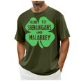 thumbnail image 4 of BLTIBY 2025 St. Patrick's Day Shirt for Men Irish Shamrock Printed Vintage Short Sleeve Round Neck Shirts Casual Loose Fit Tops Green M, 4 of 5
