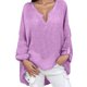 thumbnail image 1 of Gibobby Blusa Manga Larga Mujer Mujeres BlouseBasicTop Blouse（Morado， L), 1 of 5