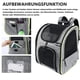 thumbnail image 2 of Mochila para gatos con cremallera antiapertura, plegable, expandible, para perros, con ventana de malla, color negro, para perros, gatos, mascotas, 2 of 5