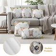 thumbnail image 6 of Easter Bunny Outdoor Waterproof Pillow Covers, Spring Watercolor Country Flower Leaf Plant Decorative Square Throw Pillowcase Sofa Cushion Sham for Patio/Couch/Chair, 20"x20" 2 Pack, 6 of 8