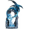 thumbnail image 2 of Ebros Gift 20" Blue Frozen Dragon On Cavern with Wyrmling Garden Statues, Decorative, 2 of 6