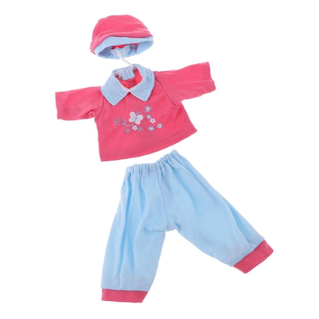 Adorable conjunto de ropa y sombrero de color rosa y azul para juguetes de muñeca de 3 piezas de American AG Accs de 18 pulgadas Zulema Traje de ropa de muñeca