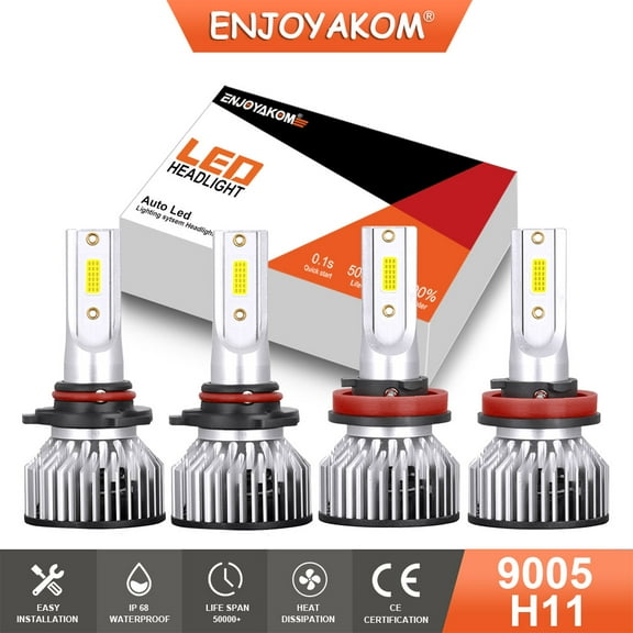 4pcs LED Headlight Bulbs For Acura ILX 2013-2015 9005 H11 High/Low Beam 6000K White