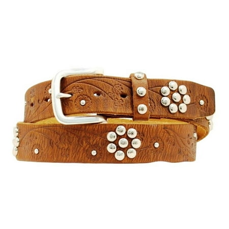 Nocona - Nocona Western Belt Womens Leather Flower Embossed Barn Wood ...