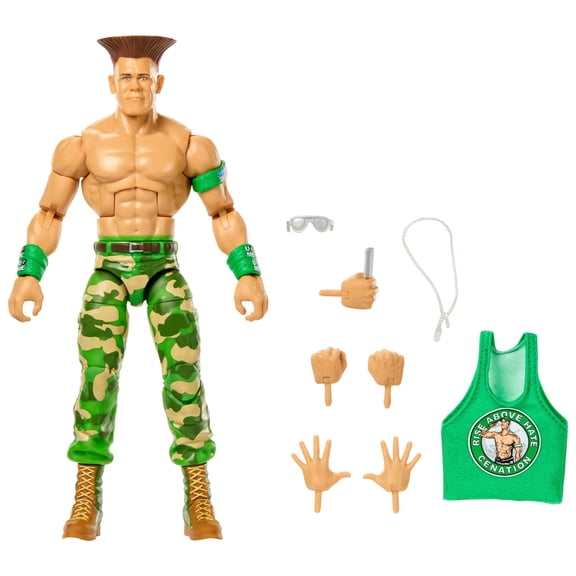 Open Box WWE X Street Fighter John Cena Action Figure & Accessories, 6-inch Collectible Guile Mashup Set