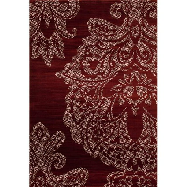 Art Carpet 841864107487 5 x 8 ft. Bastille Collection Large Damask Border Woven Area Rug, Red