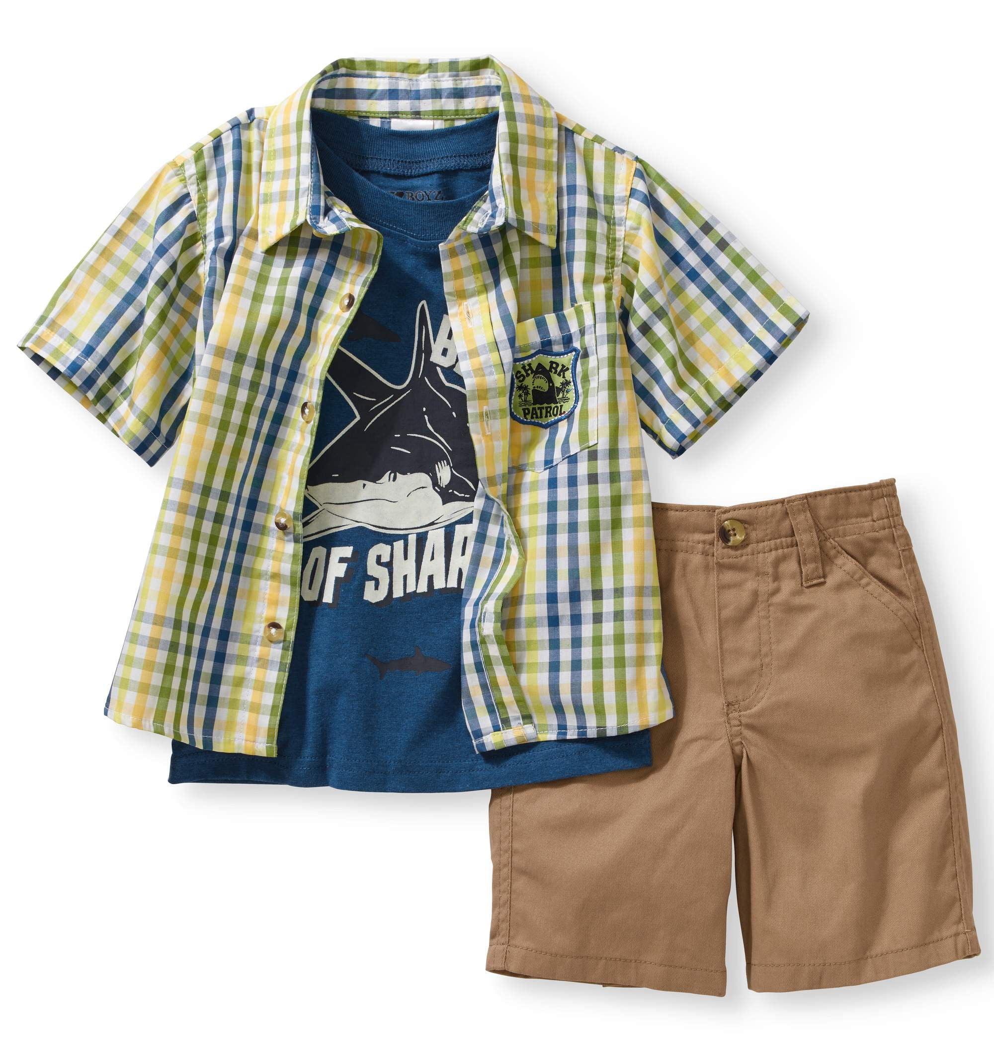 Nannette Little Boys 3 Piece Pullover 1 and 2 with Woven Short