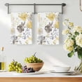 thumbnail image 2 of Yellow Grey Botanical Kitchen Towels Set of 3, Spring Floral Watercolor Soft Microfiber Dish Towels, Absorbent Quick-Dry Washable Dishcloths for Kitchen Cleaning, Drying Dishes, 18x28 Inches, 2 of 9