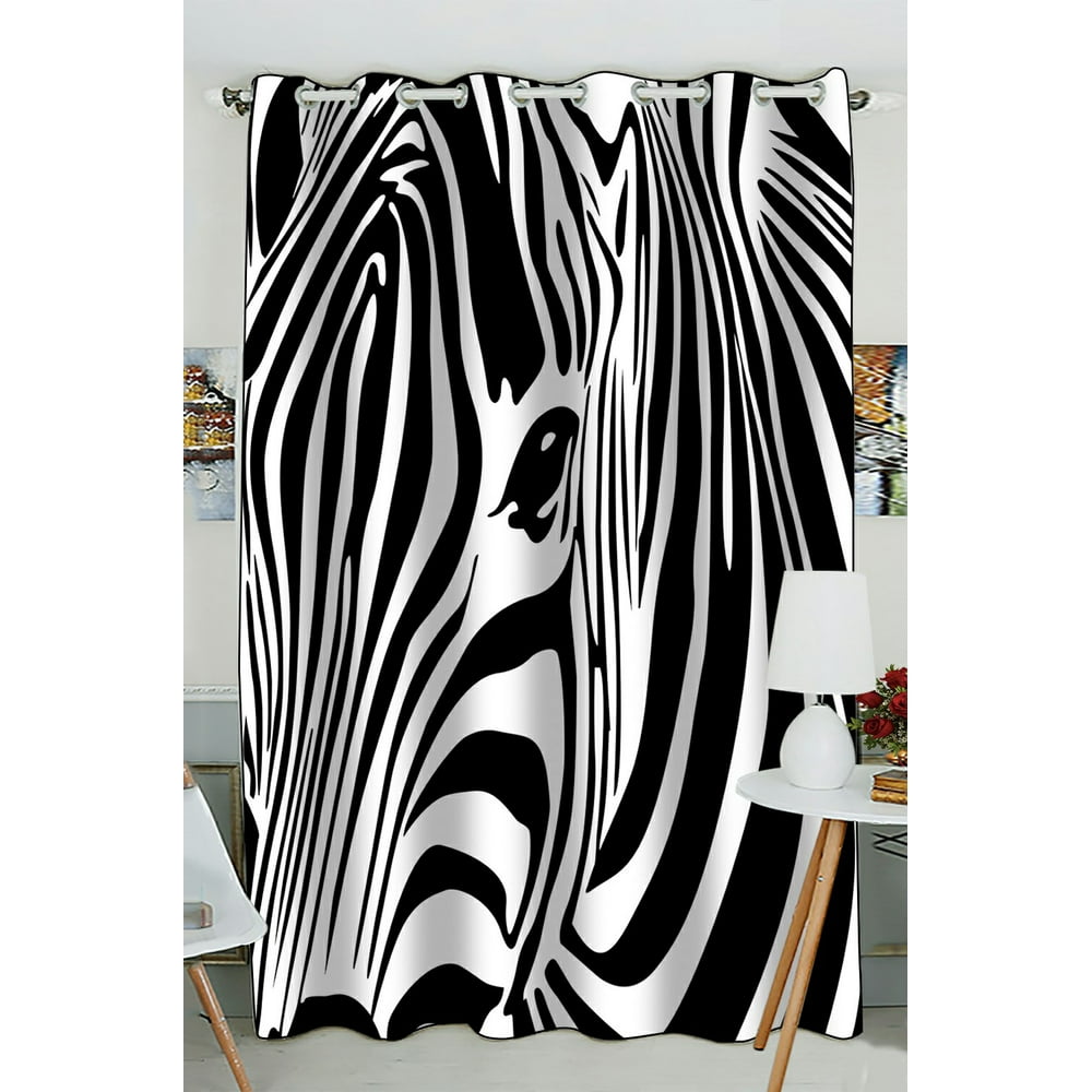 ABPHQTO Zebra Grommet Blackout Curtain Room Darkening Curtains 52x84