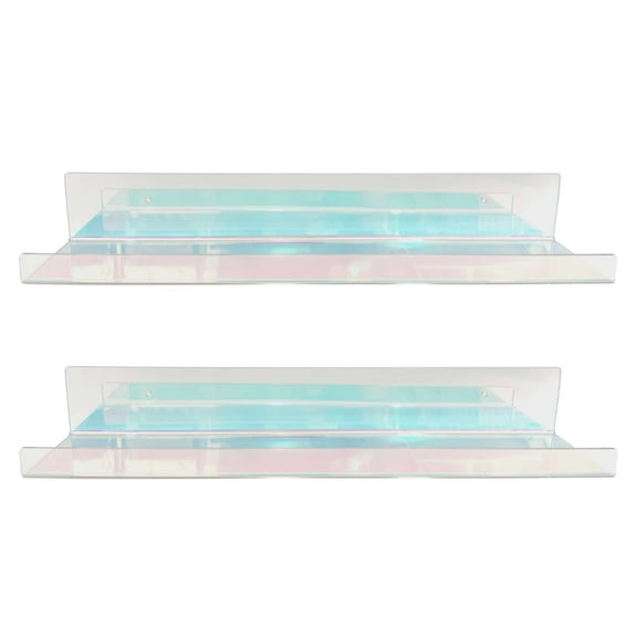 OneDesign Home Iridescent Floating Wall Shelves Set of 2 for Bedrooms and Creative Spaces