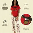 thumbnail image 6 of Lazy One Women's Pajama Set, Short Sleeves with Cute Prints, Relaxed Fit, Light Chocolate Moose, 6 of 7
