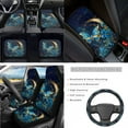thumbnail image 2 of Jeiento Butterfly Car Seat Cover Set of 17 Car Floor Mat Steering Wheel Cover Armrest Cover Safety Belt Pad Floral Cup Coasters Keychain Lipstick Holder Universal Automobile Accessory Interior, 2 of 6