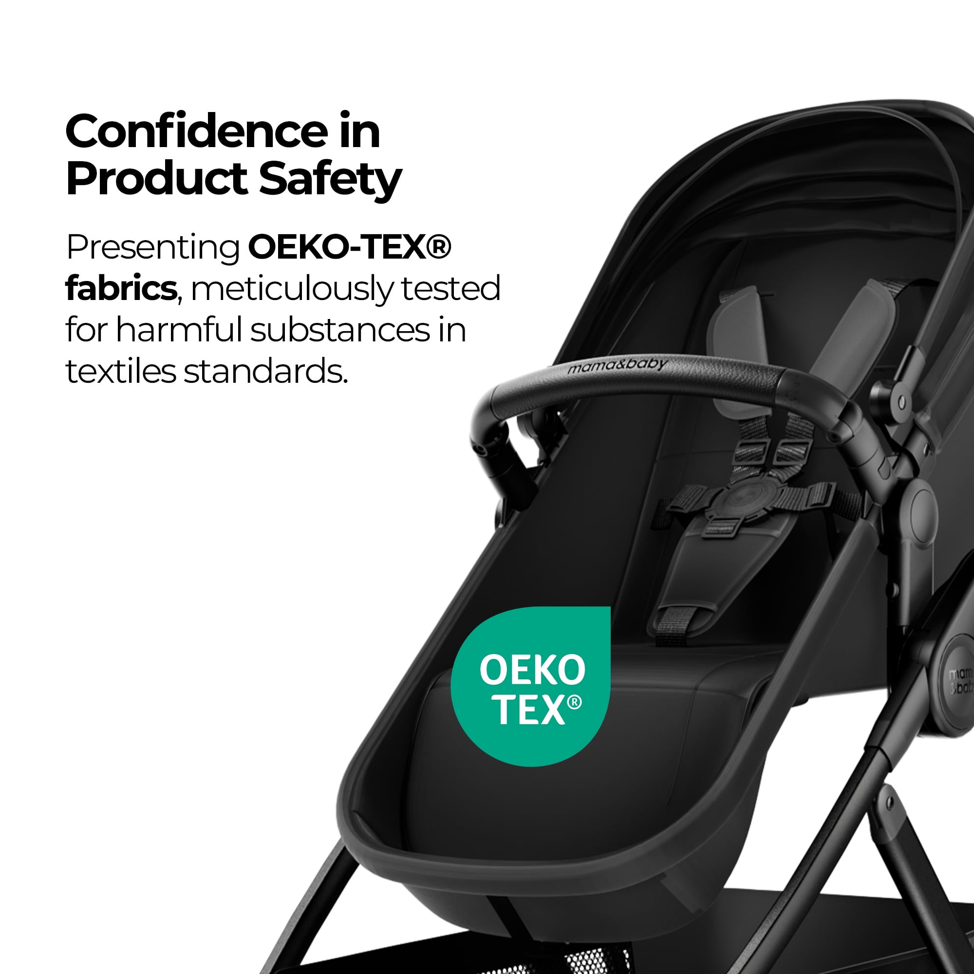 MAMA & BABY Rovee 2-in-1 Baby Bassinet Stroller with Reversible Seat and Large Canopy, Grey, 22.3LB, Unisex