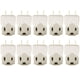 thumbnail image 1 of Adaptador de conexión a tierra eléctrica Wideskall de 3 a 2 clavijas con certificación UL, paquete de 10, 1 of 1