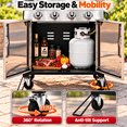 thumbnail image 6 of Syngar 4-Burner Propane Grill, Bbq Gas Grill with Folding Side Tables, 40000 Btu, Porcelain Grates, Easy-Clean Design, Thermometer & Bottle Opener, 6 of 10