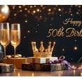 thumbnail image 3 of Sparkling Design Happy 50th Birthday Luxurious Theme Party Banner for Milestone Event Adult Celebration Indoor Decoration, 3 of 7