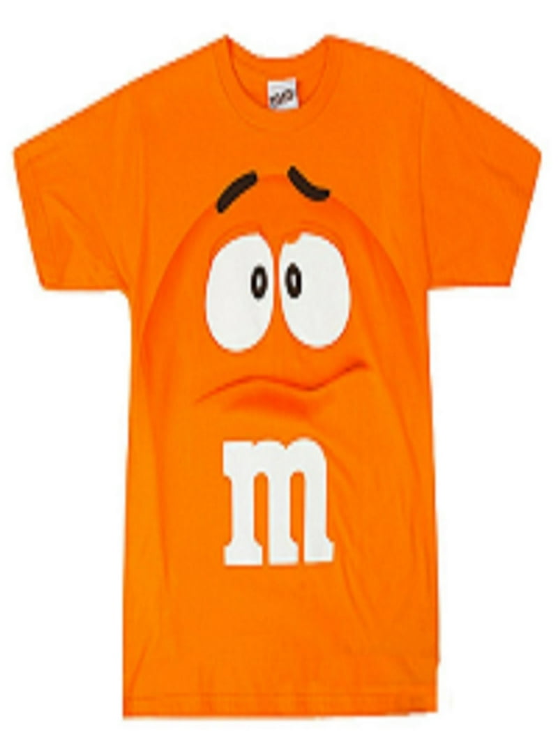 M&M M&M's Candy Silly Character Face T-Shirt (Large, Orange Face