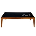 thumbnail image 5 of Alba 47 Inch Rectangular Metal Top Coffee Table with Laser Cut Design, Black and Brown, 5 of 5