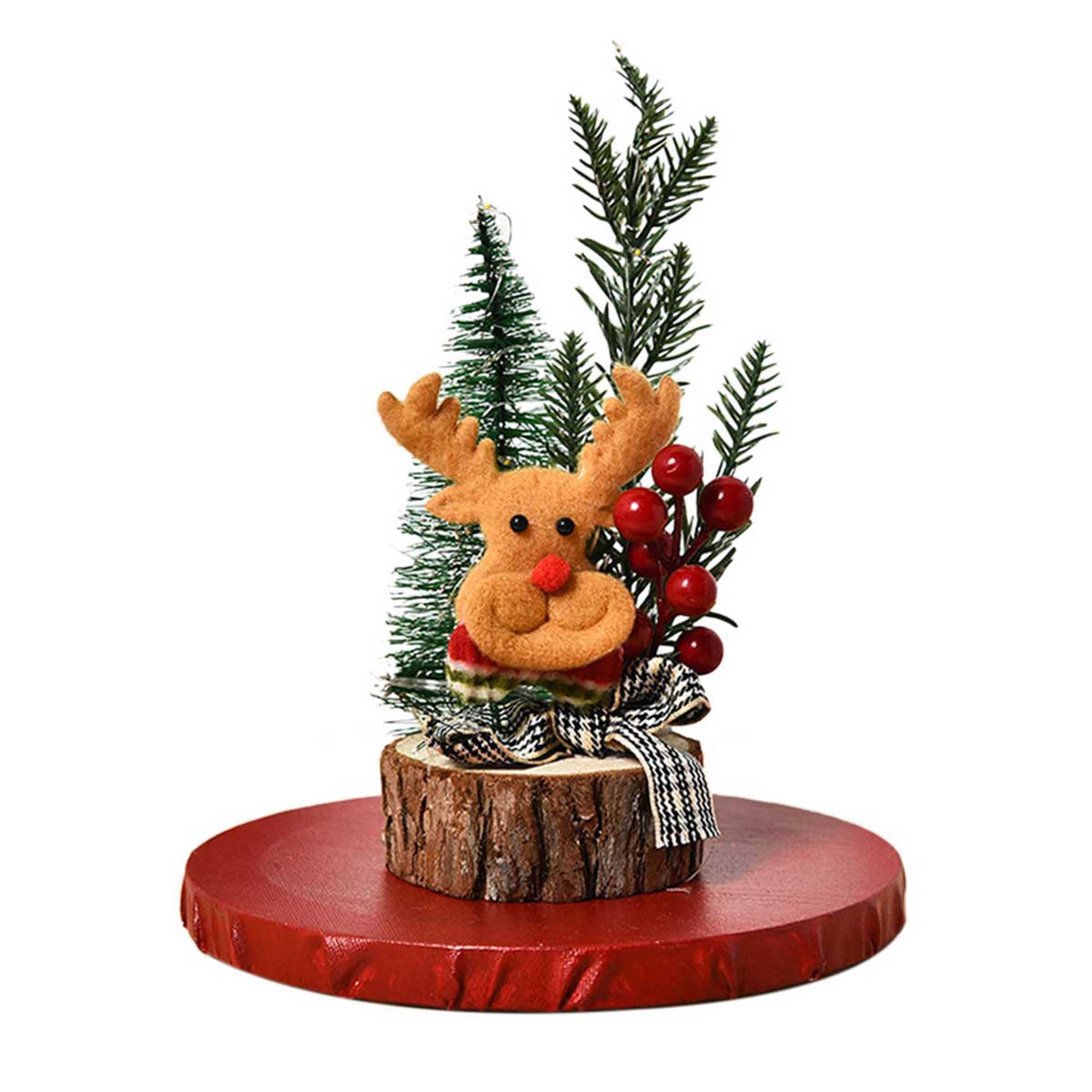 New Christmas Tree Ornaments Wooden Bottom Table Decoration Mini Christmas Tree With Led Light Walmart Canada