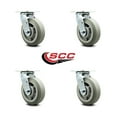 thumbnail image 2 of 6 Inch Thermoplastic Rubber Wheel Swivel Caster Set with Ball Bearings SCC, 2 of 2