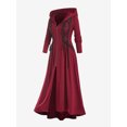 thumbnail image 4 of ROSEGAL Manteau Long à Capuche Grande Taille pour Femmes Lacets Fermeture Éclair Hauts Maxi Bas, Chandails à Capuchon Féminins, Manteaux Rouges Printemps Automne Noir TTTG, 4 of 6