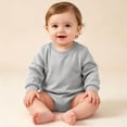 thumbnail image 2 of Enjoytime Baby Onesies Crew Neck Long Sleeve Bodysuit Top Solid Color Soft Infant Romper for Boys Girls 0-24 Months, 2 of 6