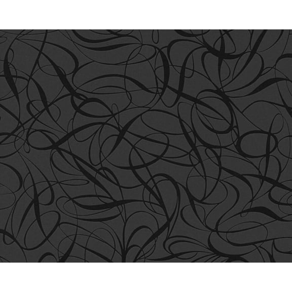 Concord Wallcoverings Textured Wallpaper Abstract Random Lines, Black, 21 In x 33 Ft (56 sq. ft), 132062