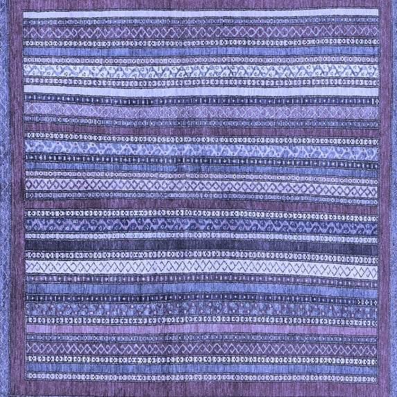Ahgly Company Indoor Square Abstract Blue Modern Area Rugs, 4' Square
