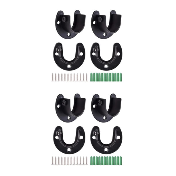 Soportes para tubos de armario Eigraketly 2 piezas Negro 32 mm