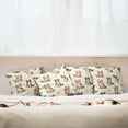 thumbnail image 4 of Ambesonne Cat Throw Pillow Cover Pack of 4, Little Fun Kittens Cartoon Paws, 4 Pcs-16" x 16", Ivory Apricot and Dark Grey, 4 of 5