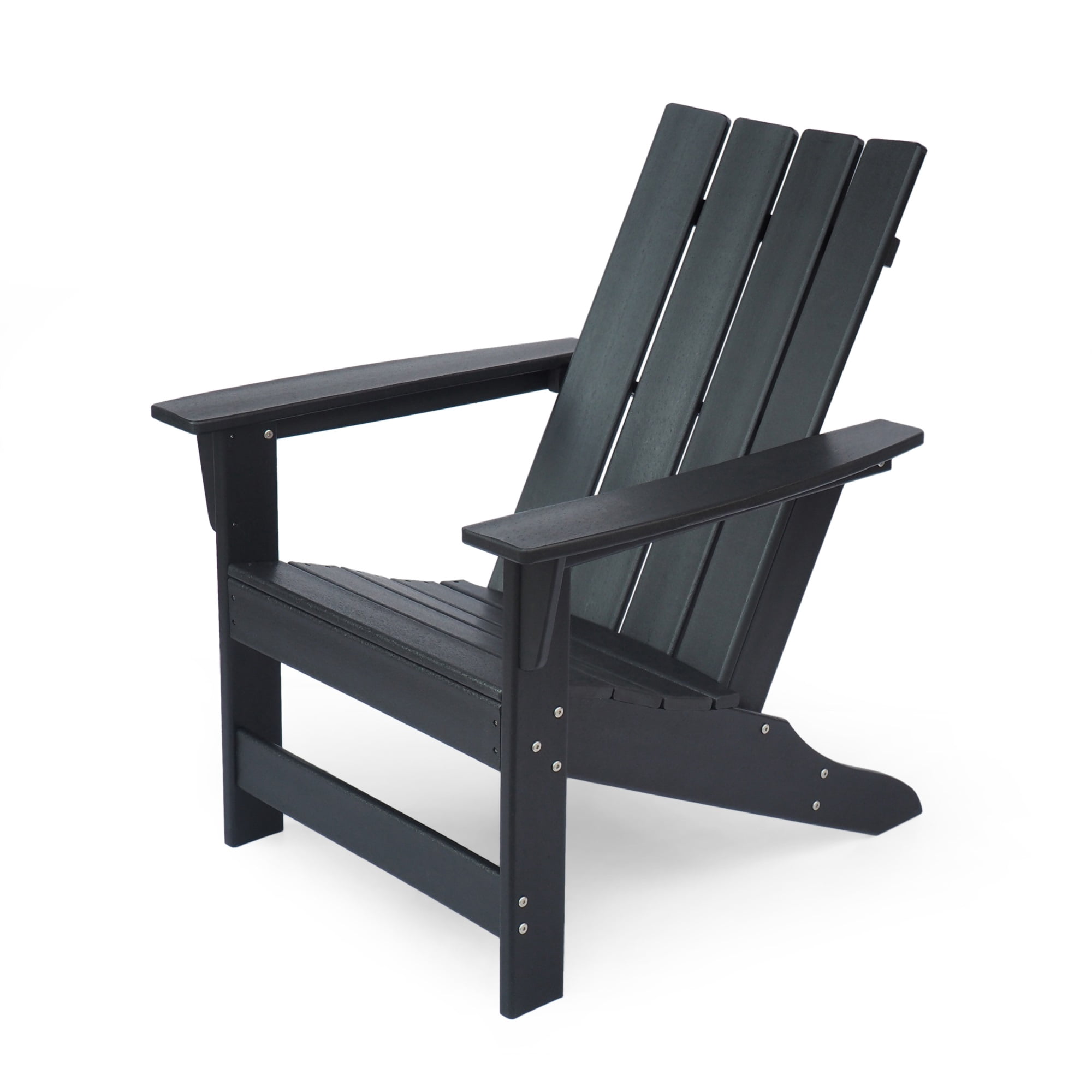 Outdoor Adirondack Chair High Density Resin All-Weather Slat Design Transitional Style For Patio Garden