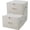 Beige, 3pcs, variant on iwill CREATE PRO Pack of 2, Fabric Folding Washable Clothes Storage Boxes with Zip Lid for Wardrobe, Black Gray