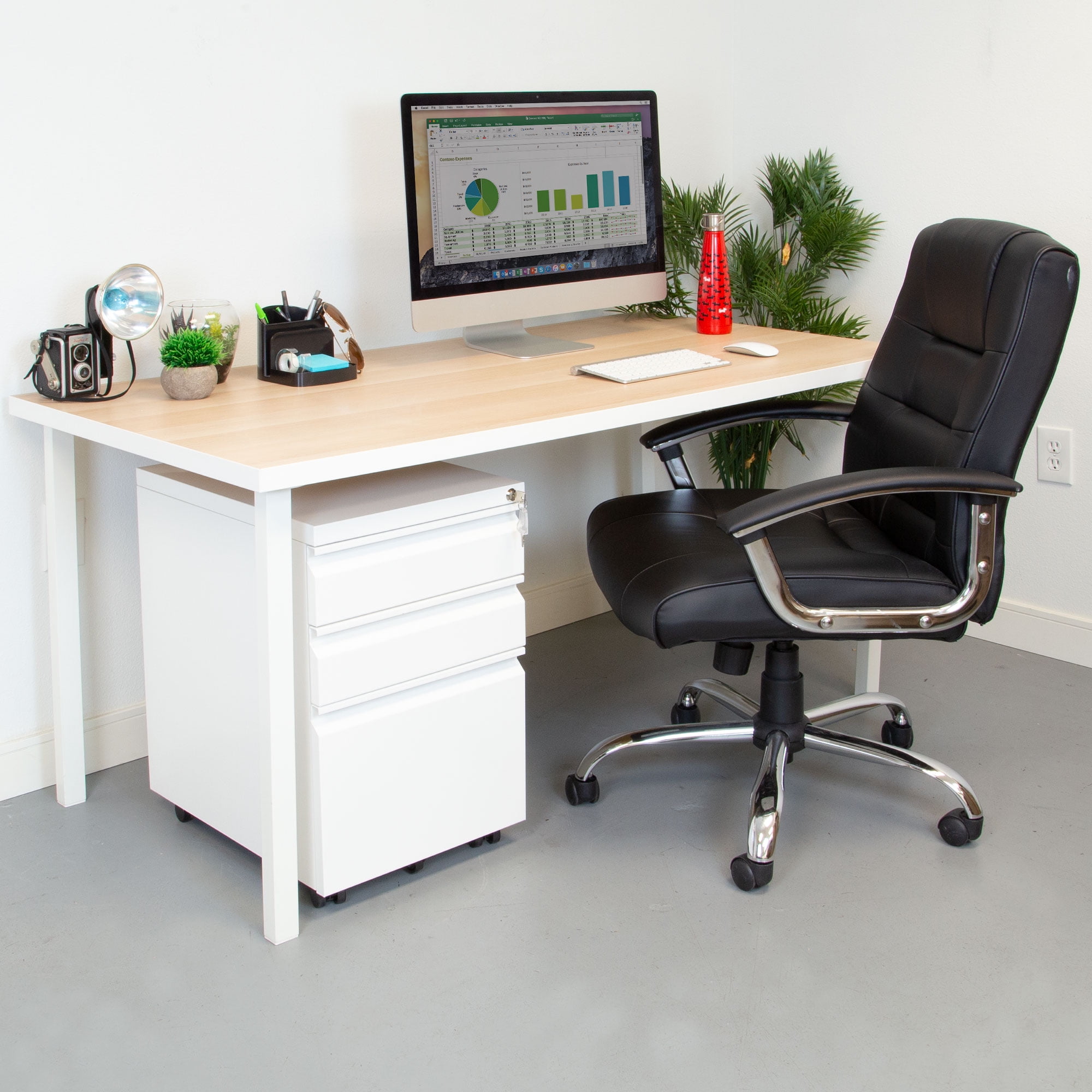 Mount-It! Mobile File Cabinet with 3 Drawers, Lockable