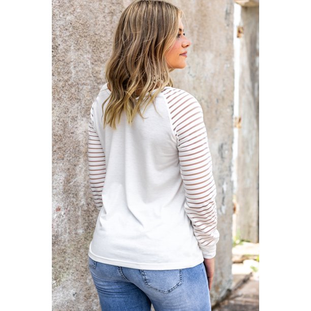 ABPHQTO Top de rayas transparentes con estampado de girasol y leopardo de sarape blanco para mujer