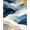 Blue Grey Ivory Gold, Pattern 11, variant on ODIKA 8'x10' Washable Area Rug Abstract Watercolor Modern Brushstroke Design With Flowing Wavy Motif for King Size Bedroom Under Bed, Master Suite, Non-Shedding, Easy Care