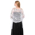 thumbnail image 3 of 20's long shawl, sequin flyaway evening shawl for women formal/party/wedding/formal/harlem night, 3 of 8