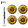 thumbnail image 2 of Analog Wall Clock Silent Non-Ticking Clocks Battery Operated Decor Clock for Living Room,Office,Kitchen-Vibrant Sunflower With Leaves Centered On A Black Background(14inch), 2 of 4