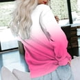 thumbnail image 4 of Pink Hoodies for Womens Casual Round Neck Sweatshirt Long Sleeve Top Cute Gradient Pullover Loose Version Pullover Sweater Fall Tops for Women 2025, 4 of 5