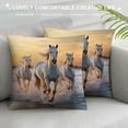 thumbnail image 3 of Fenyluxe Sunset White Horses Pillow Covers for Couch Sofa Indoor Outdoor Printed on Both Sides Summer Home Decor 1PC 12x12in, 3 of 5