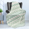 thumbnail image 4 of Aqua Soft Flannel Fleece Throw Blanket, Sketchy Blurry Abstract Zig Zag Chevron Shapes Retro Beige, Cozy Plush for Indoor and Outdoor Use, 60" x 80", Petrol Blue Turquoise, by Ambesonne, 4 of 5